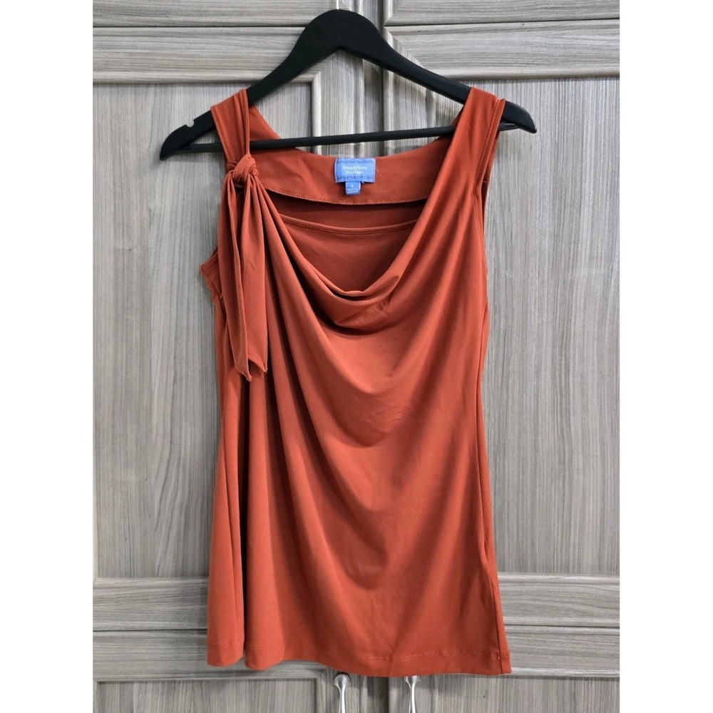 Simply Vera By Vera Wang Blouse Sz Small Style Classy Bowed Single Shoulder‎